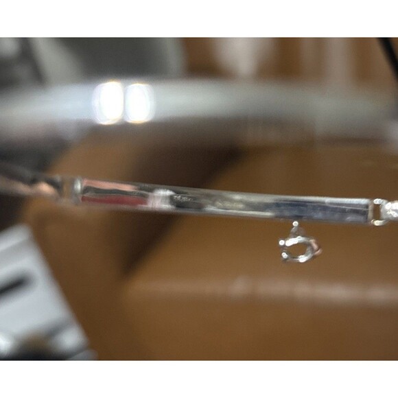 *COACH* SIGNATURE “C” PAVE BAR HINGED BANGLE BRACELET - (91429) - Silver - BNWT - Picture 3 of 6